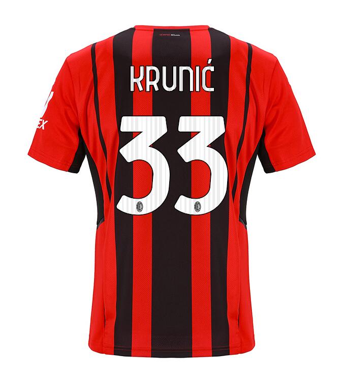 2021/22 AC Milan Home Kit Soccer Jersey with KRUNIĆ 33 printing